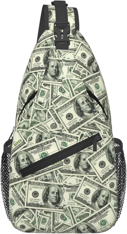 Ultra Lightweight Sling Shoulder Backpack Shoulder Chest Crossbody Bag Multipurpose Anti-Theft Daypack for Hiking Cycling Camping Travel, Boobs Breasts Print White Bookbag