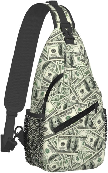 Ultra Lightweight Sling Shoulder Backpack Shoulder Chest Crossbody Bag Multipurpose Anti-Theft Daypack for Hiking Cycling Camping Travel, Boobs Breasts Print White Bookbag