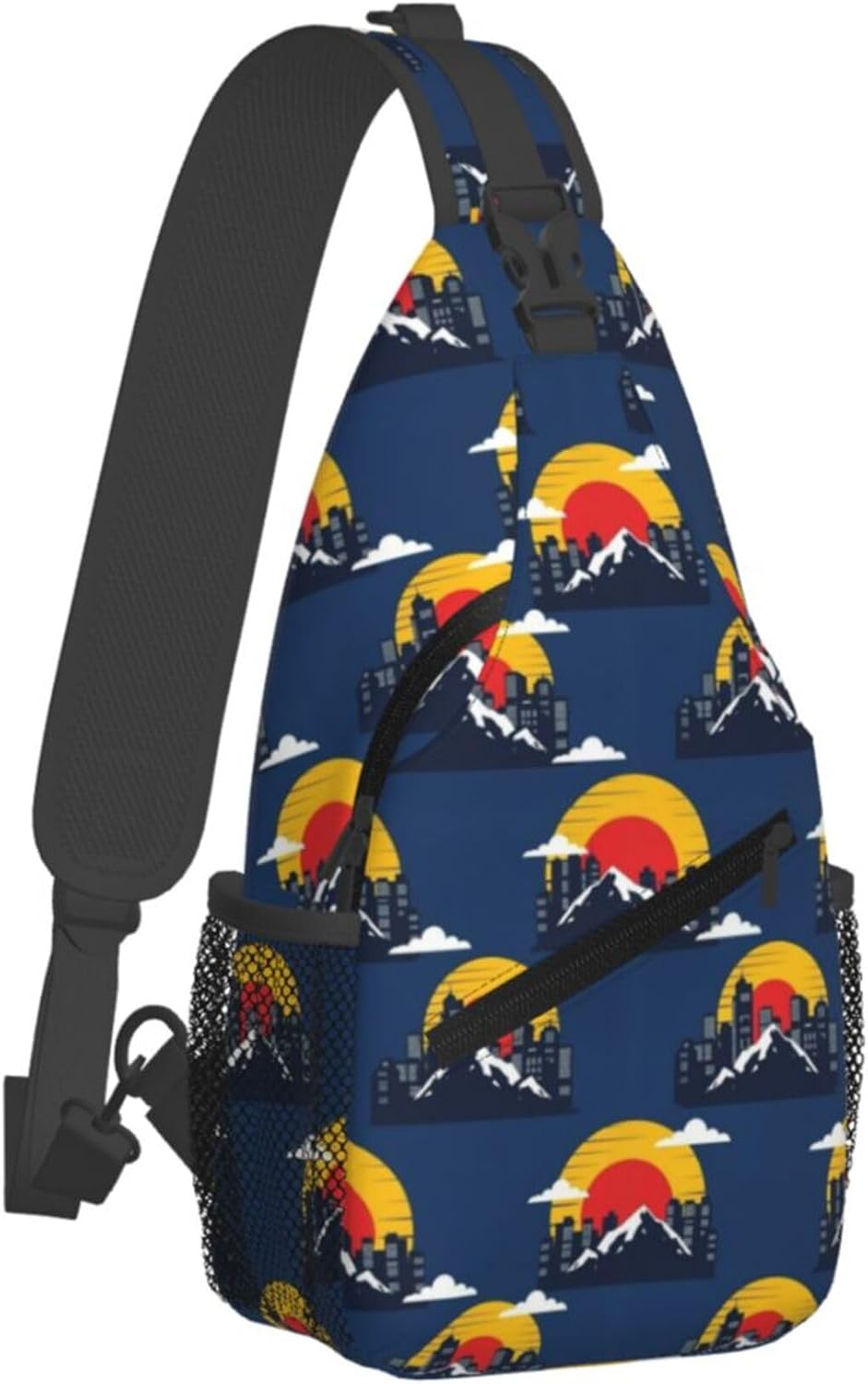 Ultra Lightweight Sling Shoulder Backpack Shoulder Chest Crossbody Bag Multipurpose Anti-Theft Daypack for Hiking Cycling Camping Travel, Boobs Breasts Print White Bookbag