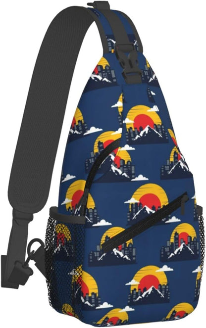 Ultra Lightweight Sling Shoulder Backpack Shoulder Chest Crossbody Bag Multipurpose Anti-Theft Daypack for Hiking Cycling Camping Travel, Boobs Breasts Print White Bookbag