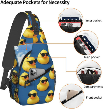Ultra Lightweight Sling Shoulder Backpack Shoulder Chest Crossbody Bag Multipurpose Anti-Theft Daypack for Hiking Cycling Camping Travel, Boobs Breasts Print White Bookbag