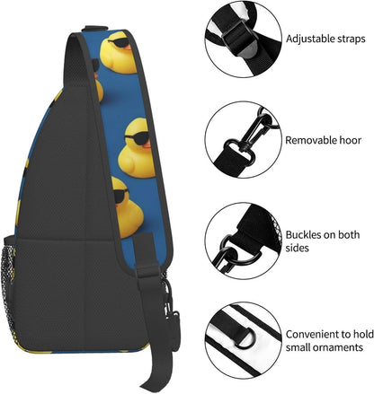 Ultra Lightweight Sling Shoulder Backpack Shoulder Chest Crossbody Bag Multipurpose Anti-Theft Daypack for Hiking Cycling Camping Travel, Boobs Breasts Print White Bookbag