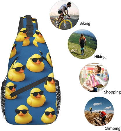 Ultra Lightweight Sling Shoulder Backpack Shoulder Chest Crossbody Bag Multipurpose Anti-Theft Daypack for Hiking Cycling Camping Travel, Boobs Breasts Print White Bookbag