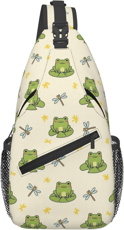 Ultra Lightweight Sling Shoulder Backpack Shoulder Chest Crossbody Bag Multipurpose Anti-Theft Daypack for Hiking Cycling Camping Travel, Boobs Breasts Print White Bookbag