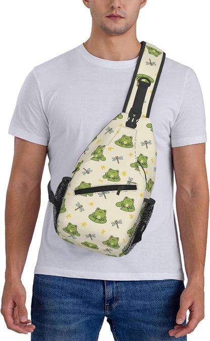 Ultra Lightweight Sling Shoulder Backpack Shoulder Chest Crossbody Bag Multipurpose Anti-Theft Daypack for Hiking Cycling Camping Travel, Boobs Breasts Print White Bookbag
