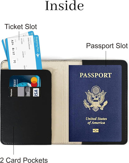 Passport Holder for Travel, RFID Blocking Waterproof PU Leather Travel Passport Cover Case Wallet