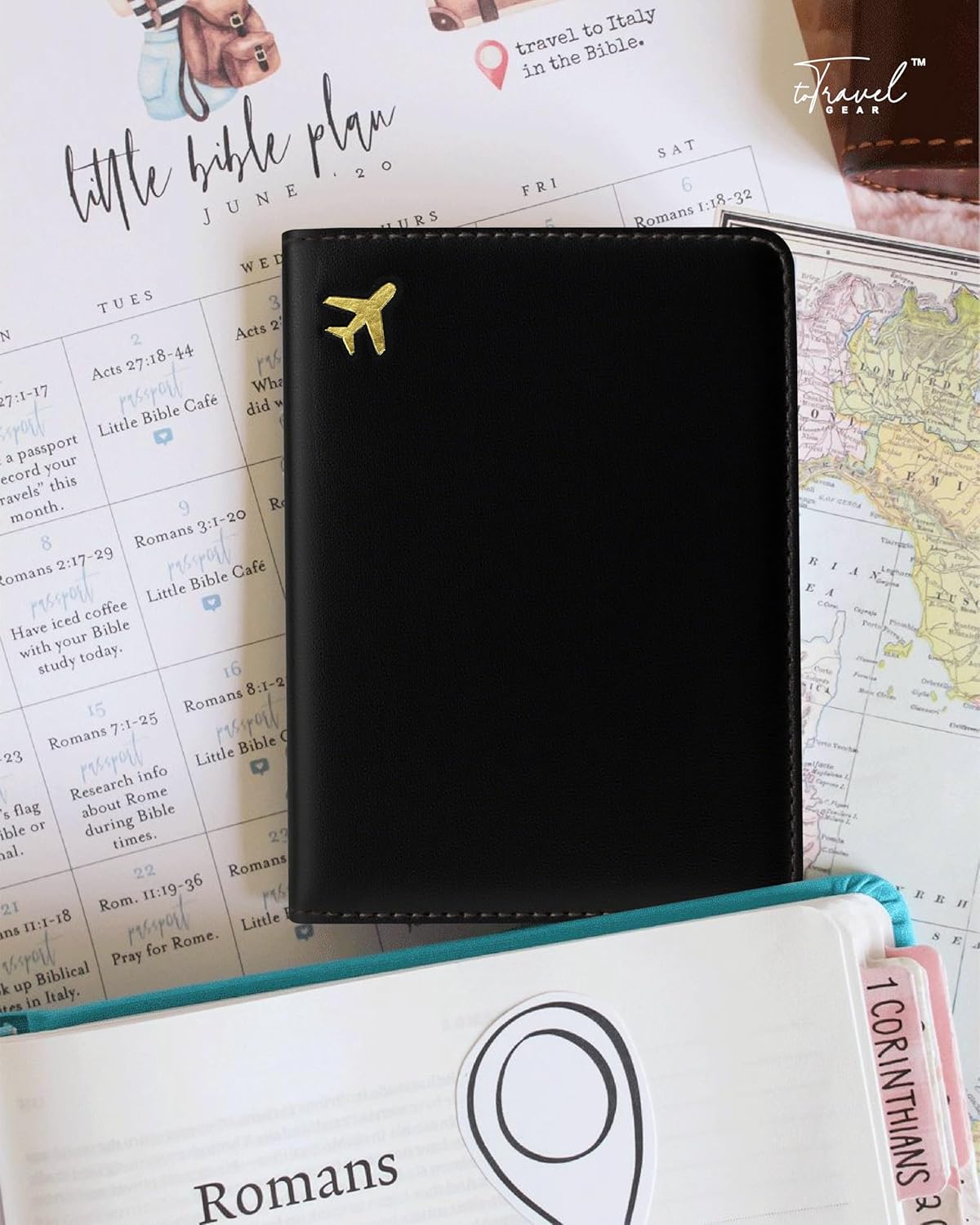 Passport Holder for Travel, RFID Blocking Waterproof PU Leather Travel Passport Cover Case Wallet