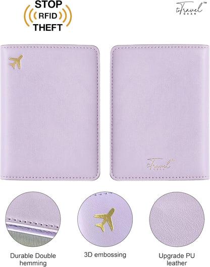 Passport Holder for Travel, RFID Blocking Waterproof PU Leather Travel Passport Cover Case Wallet