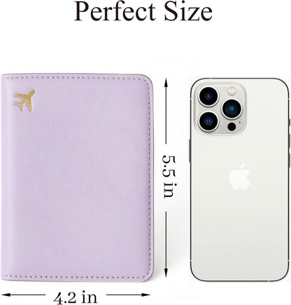 Passport Holder for Travel, RFID Blocking Waterproof PU Leather Travel Passport Cover Case Wallet