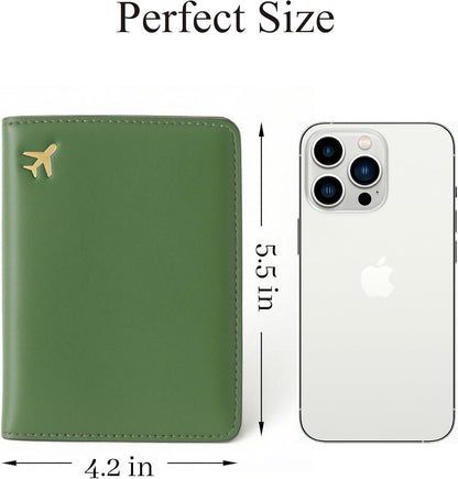 Passport Holder for Travel, RFID Blocking Waterproof PU Leather Travel Passport Cover Case Wallet
