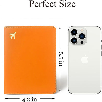 Passport Holder for Travel, RFID Blocking Waterproof PU Leather Travel Passport Cover Case Wallet