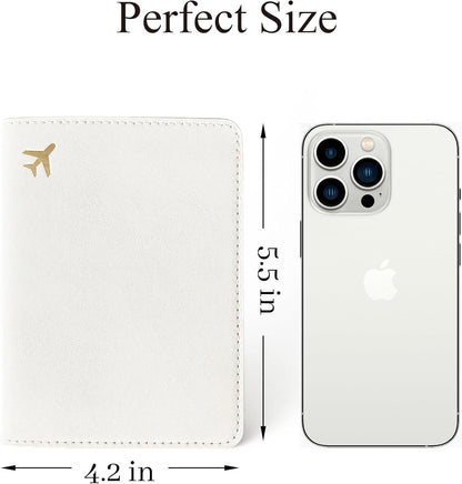 Passport Holder for Travel, RFID Blocking Waterproof PU Leather Travel Passport Cover Case Wallet