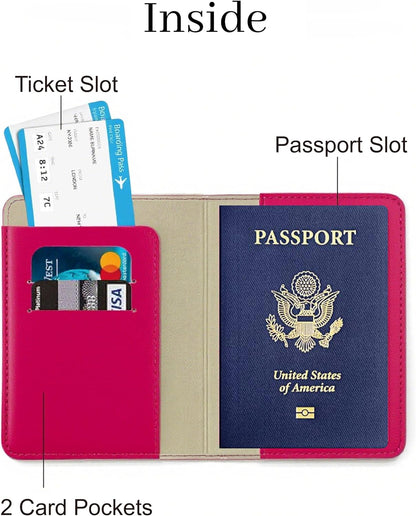 Passport Holder for Travel, RFID Blocking Waterproof PU Leather Travel Passport Cover Case Wallet