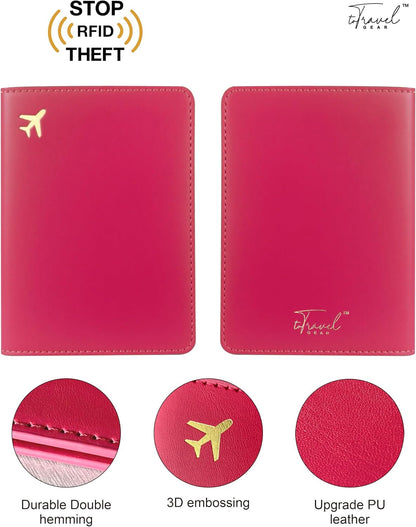 Passport Holder for Travel, RFID Blocking Waterproof PU Leather Travel Passport Cover Case Wallet