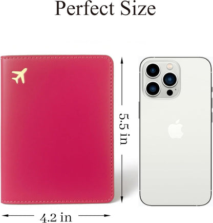 Passport Holder for Travel, RFID Blocking Waterproof PU Leather Travel Passport Cover Case Wallet