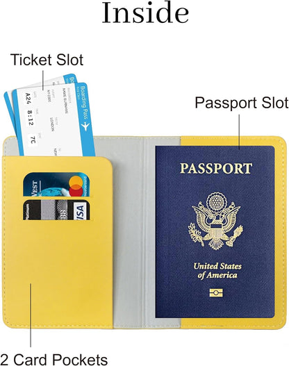 Passport Holder for Travel, RFID Blocking Waterproof PU Leather Travel Passport Cover Case Wallet