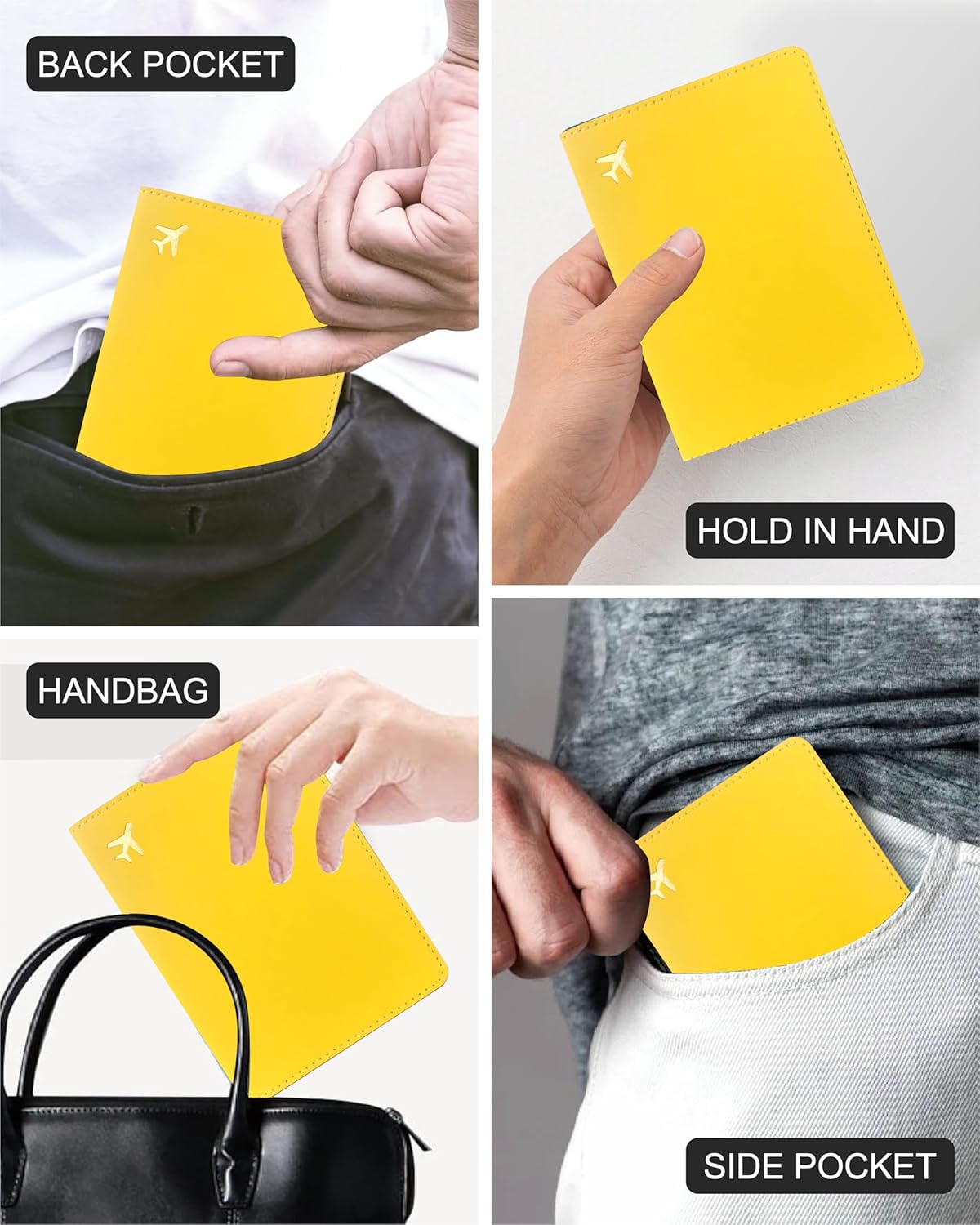 Passport Holder for Travel, RFID Blocking Waterproof PU Leather Travel Passport Cover Case Wallet