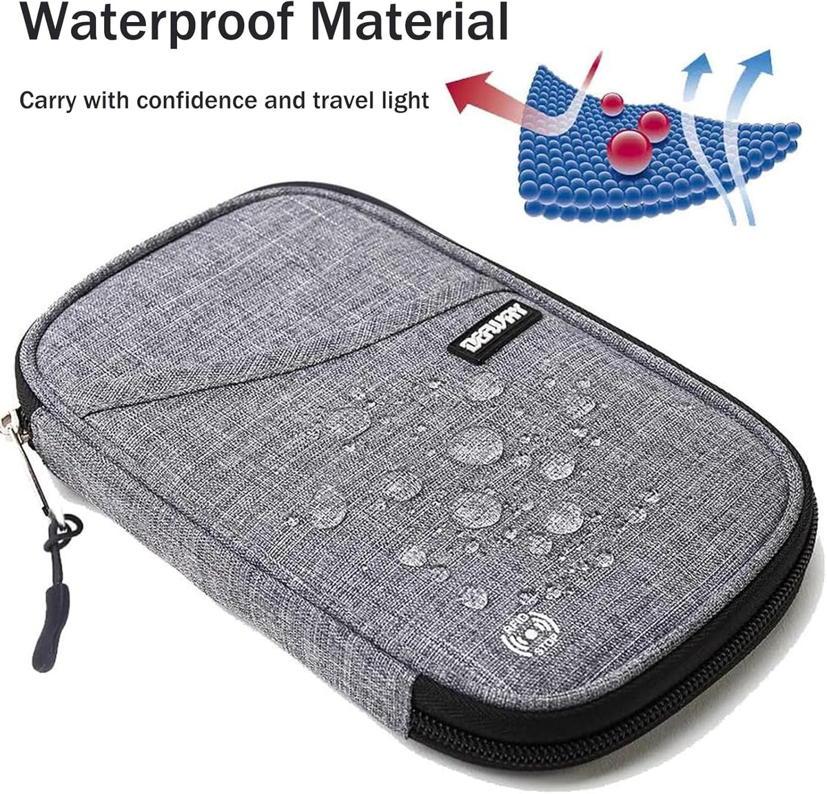 Passport Holder for Travel, Rfid Blocking Passport Wallet Travel Wallet Waterproof Case for Cards Passport Case, Travel Document Organizer Credit Cards Case Rfid Passport Holder for Travel