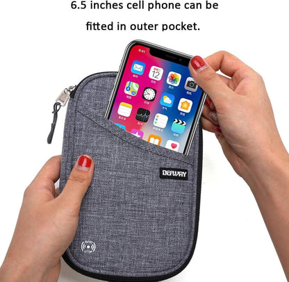 Passport Holder for Travel, Rfid Blocking Passport Wallet Travel Wallet Waterproof Case for Cards Passport Case, Travel Document Organizer Credit Cards Case Rfid Passport Holder for Travel
