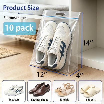 Waterproof Shoe Bags for Travel Packing Storage | Smellproof, Travel Essentials, Multi Purpose, Extra Thick Plastic