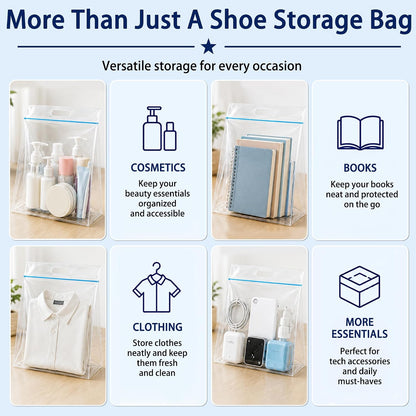Waterproof Shoe Bags for Travel Packing Storage | Smellproof, Travel Essentials, Multi Purpose, Extra Thick Plastic