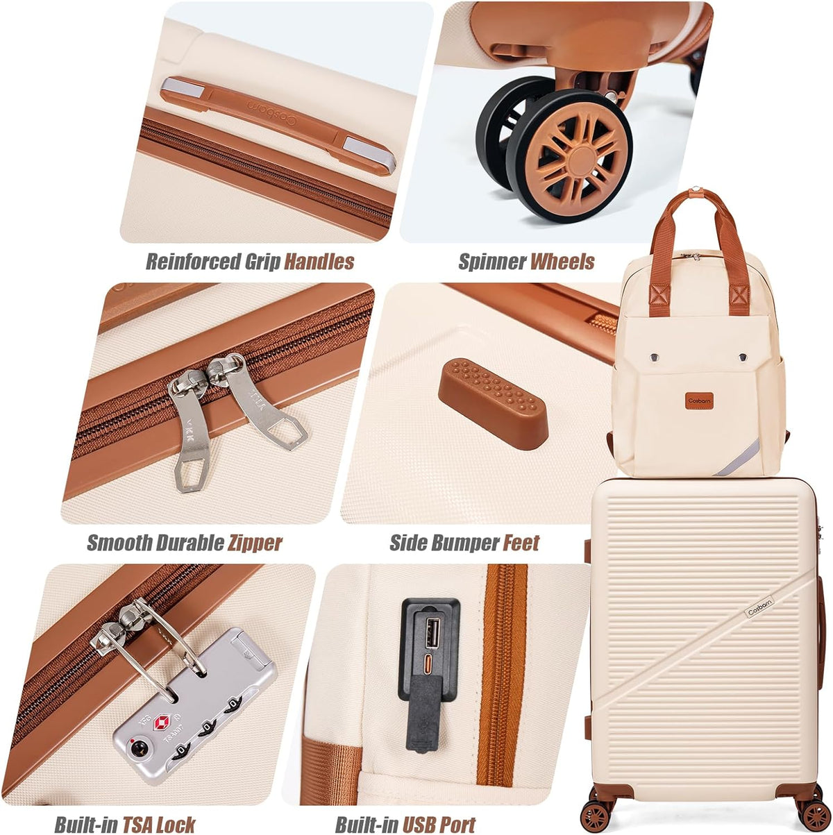 Carry On Luggage 22x14x9 Airline Approved, 20 Inch Carry on Suitcases with Wheels, ABS Lightweight Carry-on Luggage, Travel Suitcase Set with Wheels and TSA Lock
