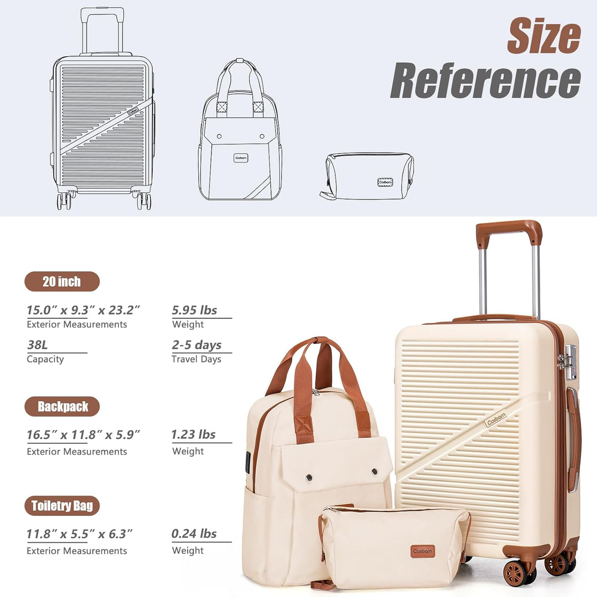 Carry On Luggage 22x14x9 Airline Approved, 20 Inch Carry on Suitcases with Wheels, ABS Lightweight Carry-on Luggage, Travel Suitcase Set with Wheels and TSA Lock