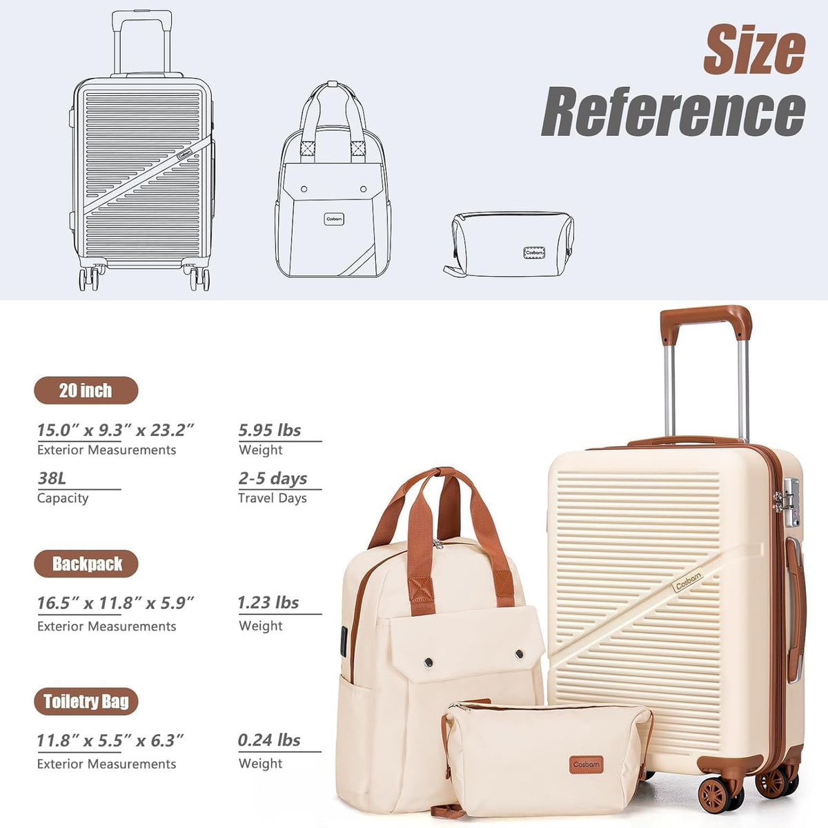 Carry On Luggage 22x14x9 Airline Approved, 20 Inch Carry on Suitcases with Wheels, ABS Lightweight Carry-on Luggage, Travel Suitcase Set with Wheels and TSA Lock