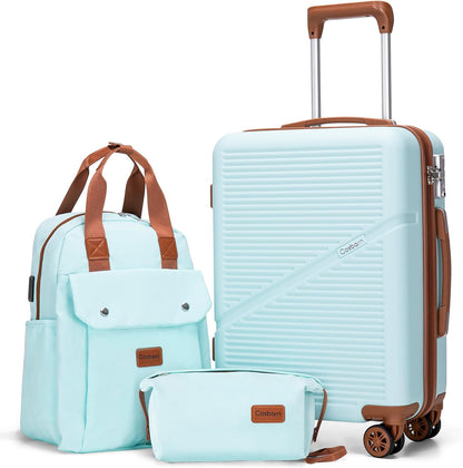 Carry On Luggage 22x14x9 Airline Approved, 20 Inch Carry on Suitcases with Wheels, ABS Lightweight Carry-on Luggage, Travel Suitcase Set with Wheels and TSA Lock
