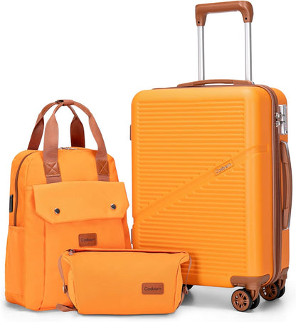 Carry On Luggage 22x14x9 Airline Approved, 20 Inch Carry on Suitcases with Wheels, ABS Lightweight Carry-on Luggage, Travel Suitcase Set with Wheels and TSA Lock