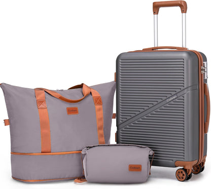 Carry On Luggage 22x14x9 Airline Approved, 20 Inch Carry on Suitcases with Wheels, ABS Lightweight Carry-on Luggage, Travel Suitcase Set with Wheels and TSA Lock