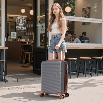 Carry On Luggage 22x14x9 Airline Approved, 20 Inch Carry on Suitcases with Wheels, ABS Lightweight Carry-on Luggage, Travel Suitcase Set with Wheels and TSA Lock