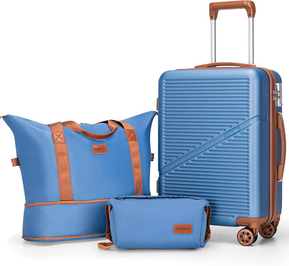 Carry On Luggage 22x14x9 Airline Approved, 20 Inch Carry on Suitcases with Wheels, ABS Lightweight Carry-on Luggage, Travel Suitcase Set with Wheels and TSA Lock