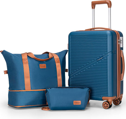 Carry On Luggage 22x14x9 Airline Approved, 20 Inch Carry on Suitcases with Wheels, ABS Lightweight Carry-on Luggage, Travel Suitcase Set with Wheels and TSA Lock