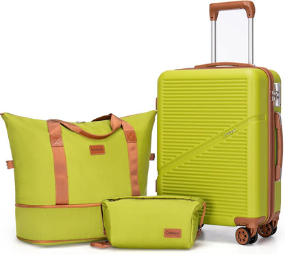 Carry On Luggage 22x14x9 Airline Approved, 20 Inch Carry on Suitcases with Wheels, ABS Lightweight Carry-on Luggage, Travel Suitcase Set with Wheels and TSA Lock