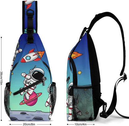 Men Women Sling Backpack Outdoor Sport Daypack Travel Bag, Multipurpose Anti-Theft Carry On Bag, Breathable Chest Sling Shoulder Backpacks Bags, Cute Aircraft Airplane