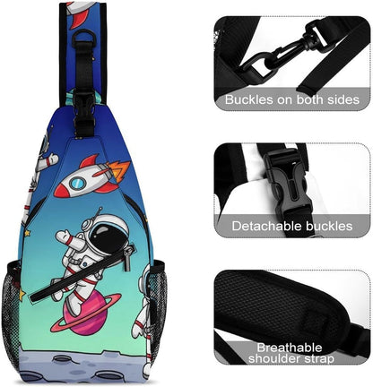 Men Women Sling Backpack Outdoor Sport Daypack Travel Bag, Multipurpose Anti-Theft Carry On Bag, Breathable Chest Sling Shoulder Backpacks Bags, Cute Aircraft Airplane