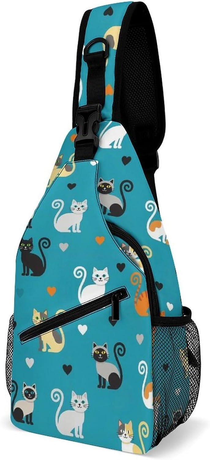 Men Women Sling Backpack Outdoor Sport Daypack Travel Bag, Multipurpose Anti-Theft Carry On Bag, Breathable Chest Sling Shoulder Backpacks Bags, Cute Aircraft Airplane