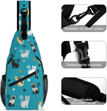 Men Women Sling Backpack Outdoor Sport Daypack Travel Bag, Multipurpose Anti-Theft Carry On Bag, Breathable Chest Sling Shoulder Backpacks Bags, Cute Aircraft Airplane
