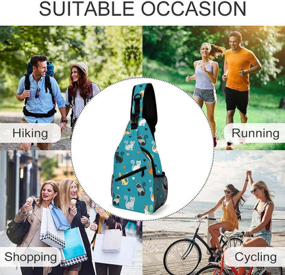 Men Women Sling Backpack Outdoor Sport Daypack Travel Bag, Multipurpose Anti-Theft Carry On Bag, Breathable Chest Sling Shoulder Backpacks Bags, Cute Aircraft Airplane