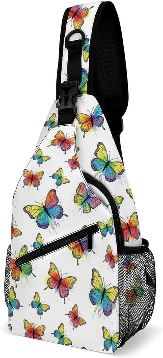 Men Women Sling Backpack Outdoor Sport Daypack Travel Bag, Multipurpose Anti-Theft Carry On Bag, Breathable Chest Sling Shoulder Backpacks Bags, Cute Aircraft Airplane