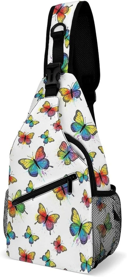 Men Women Sling Backpack Outdoor Sport Daypack Travel Bag, Multipurpose Anti-Theft Carry On Bag, Breathable Chest Sling Shoulder Backpacks Bags, Cute Aircraft Airplane