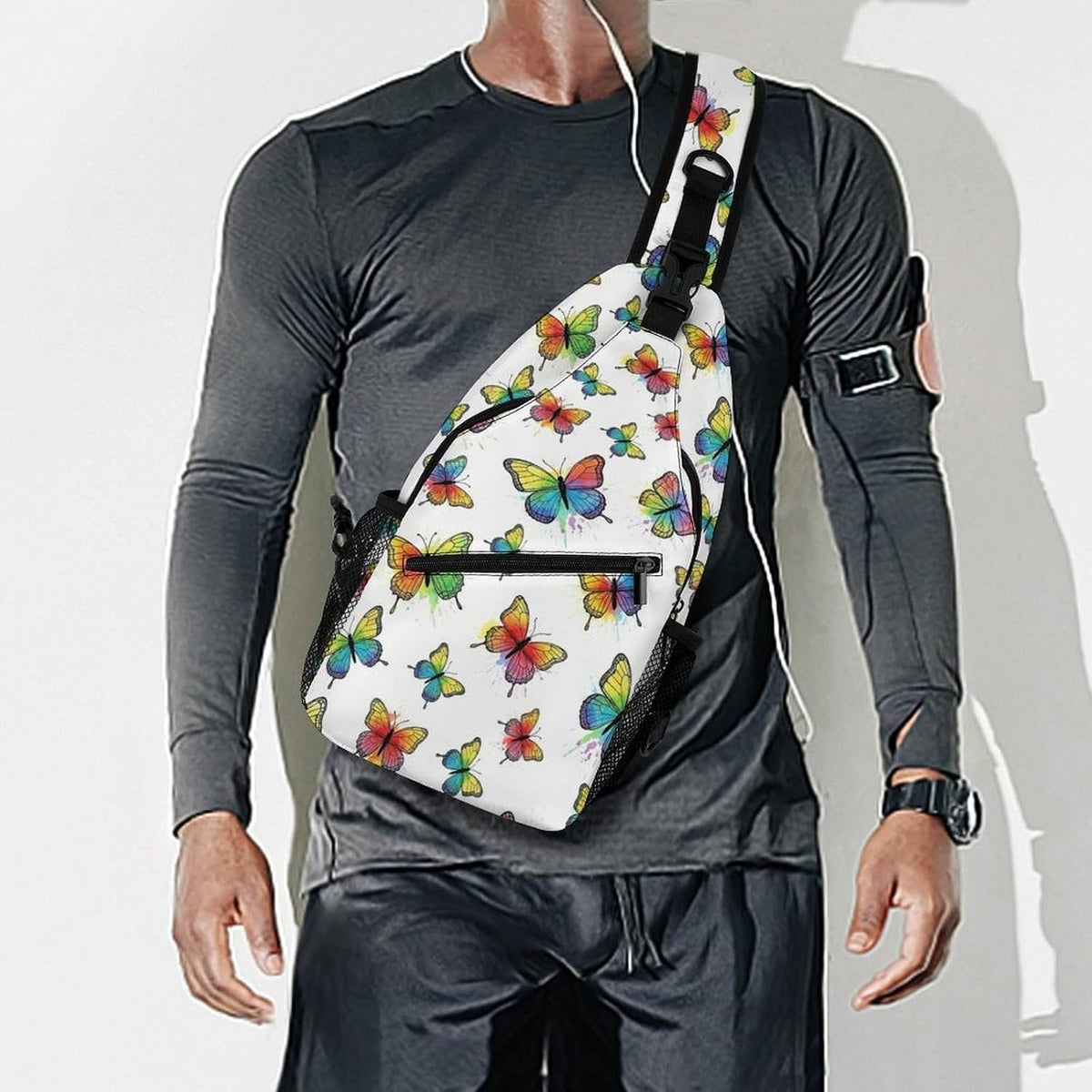 Men Women Sling Backpack Outdoor Sport Daypack Travel Bag, Multipurpose Anti-Theft Carry On Bag, Breathable Chest Sling Shoulder Backpacks Bags, Cute Aircraft Airplane