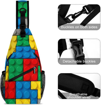 Men Women Sling Backpack Outdoor Sport Daypack Travel Bag, Multipurpose Anti-Theft Carry On Bag, Breathable Chest Sling Shoulder Backpacks Bags, Cute Aircraft Airplane