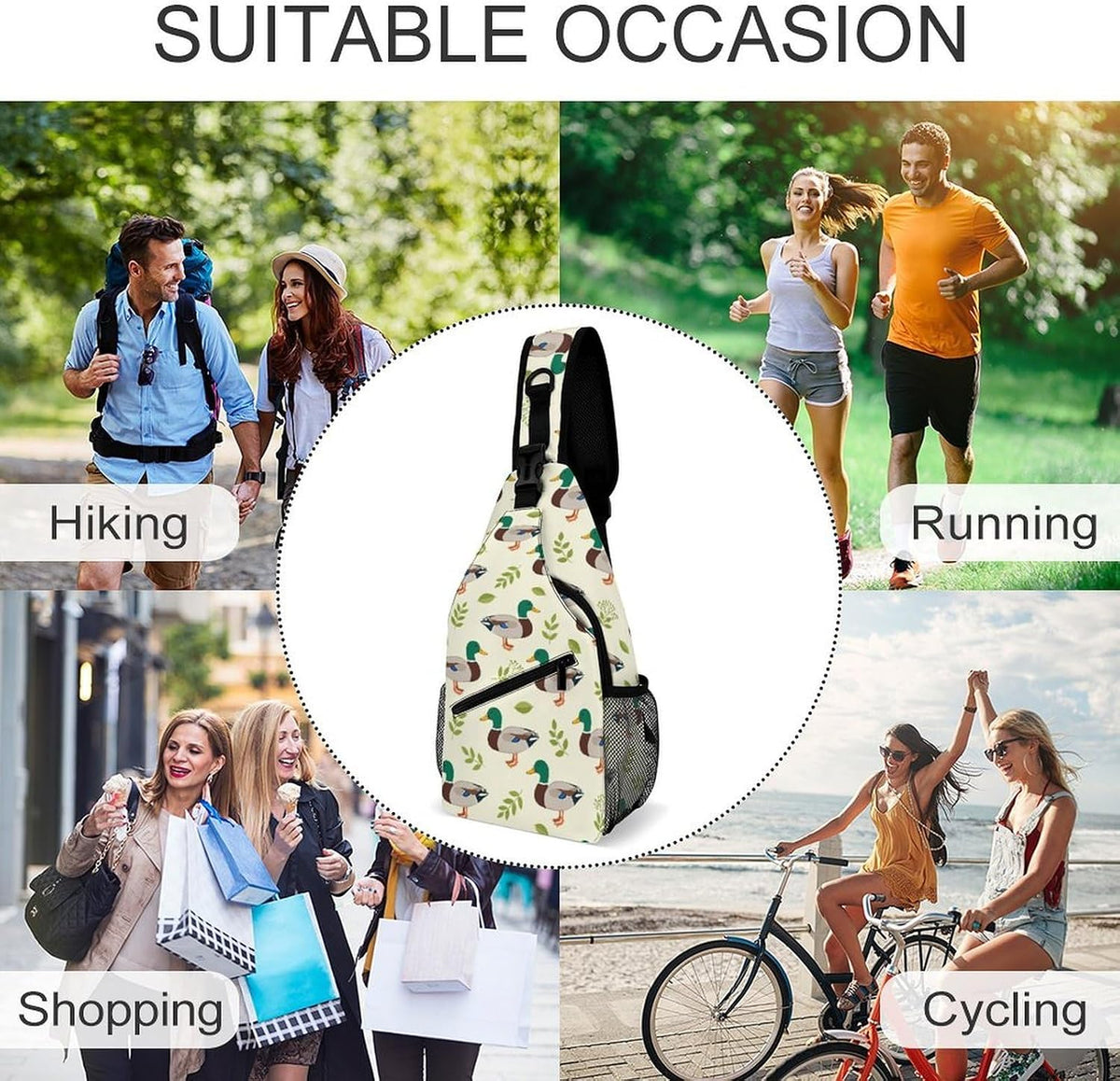 Men Women Sling Backpack Outdoor Sport Daypack Travel Bag, Multipurpose Anti-Theft Carry On Bag, Breathable Chest Sling Shoulder Backpacks Bags, Cute Aircraft Airplane