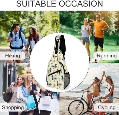 Men Women Sling Backpack Outdoor Sport Daypack Travel Bag, Multipurpose Anti-Theft Carry On Bag, Breathable Chest Sling Shoulder Backpacks Bags, Cute Aircraft Airplane