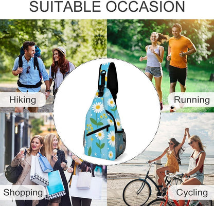 Men Women Sling Backpack Outdoor Sport Daypack Travel Bag, Multipurpose Anti-Theft Carry On Bag, Breathable Chest Sling Shoulder Backpacks Bags, Cute Aircraft Airplane