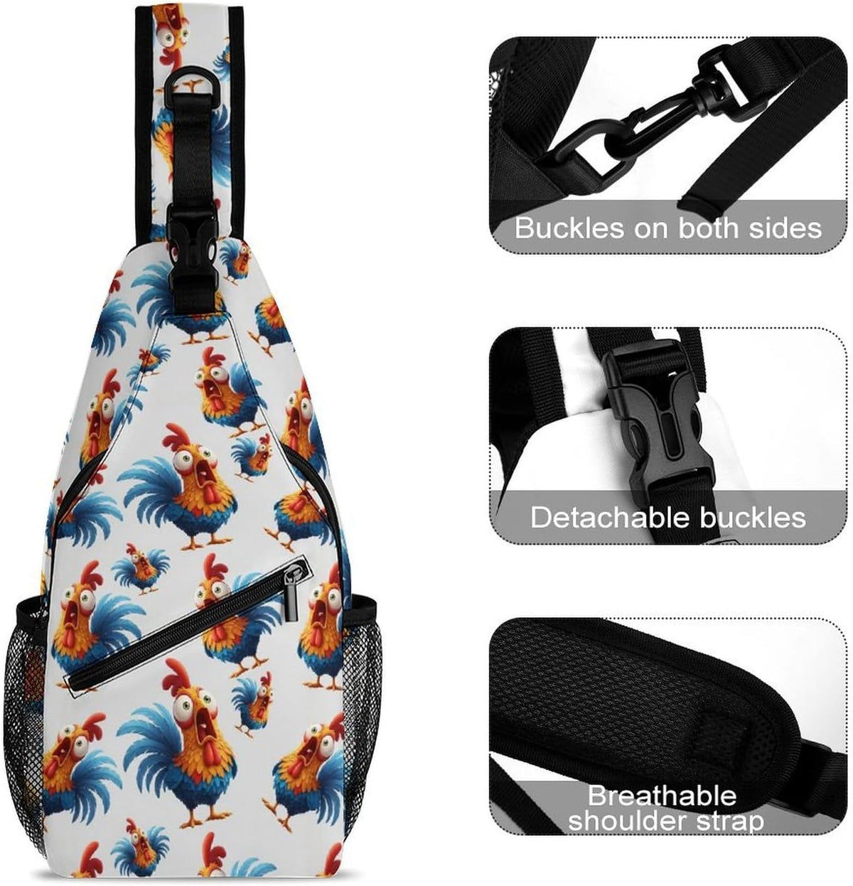 Men Women Sling Backpack Outdoor Sport Daypack Travel Bag, Multipurpose Anti-Theft Carry On Bag, Breathable Chest Sling Shoulder Backpacks Bags, Cute Aircraft Airplane