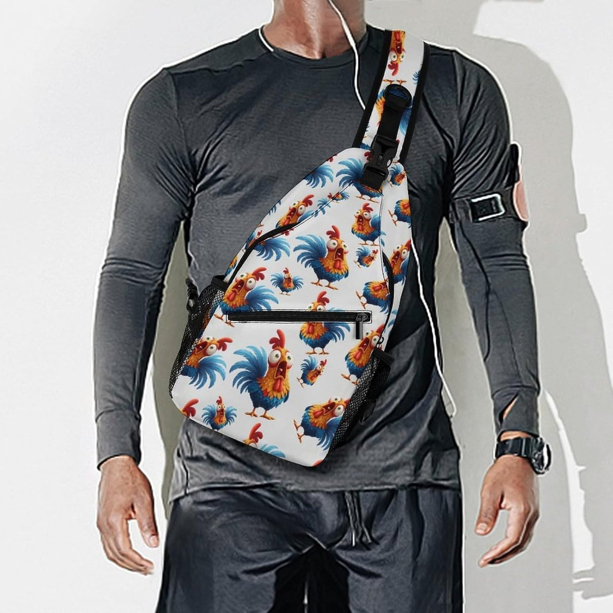 Men Women Sling Backpack Outdoor Sport Daypack Travel Bag, Multipurpose Anti-Theft Carry On Bag, Breathable Chest Sling Shoulder Backpacks Bags, Cute Aircraft Airplane
