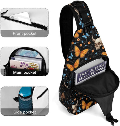 Men Women Sling Backpack Outdoor Sport Daypack Travel Bag, Multipurpose Anti-Theft Carry On Bag, Breathable Chest Sling Shoulder Backpacks Bags, Cute Aircraft Airplane